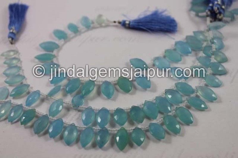 Blue Chalcedony Faceted Marquise Shape Beads